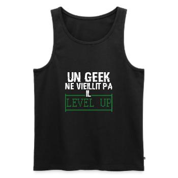 t shirt Geek - Débardeur bio Premium Homme - noir - Devant - Michal (187cm)