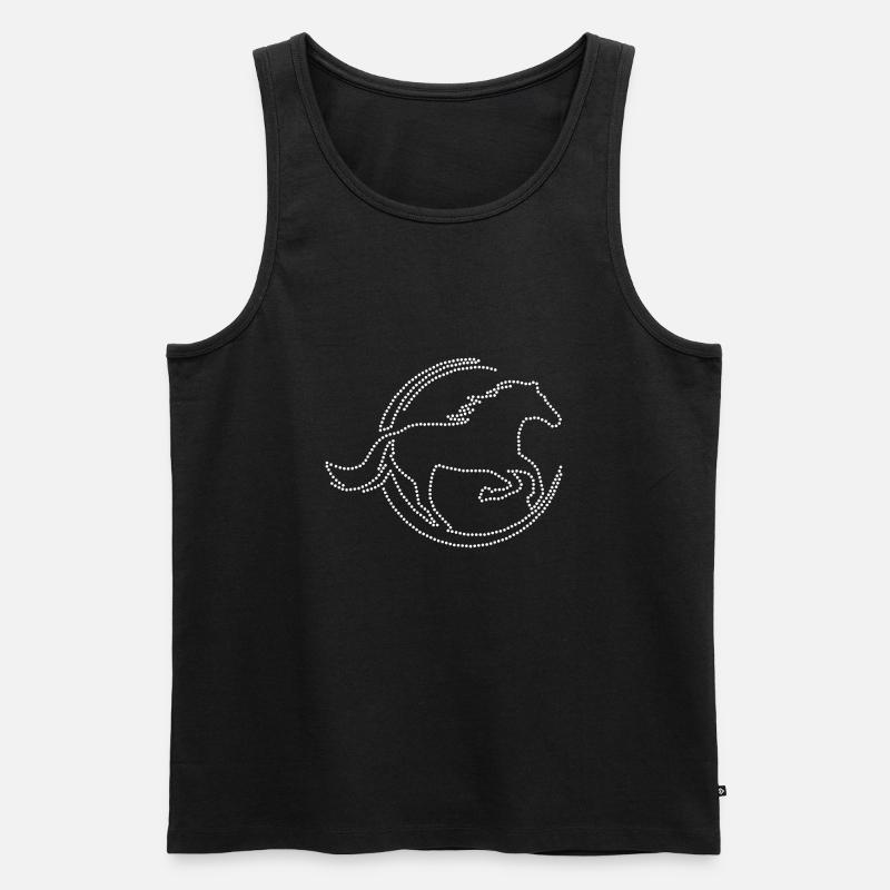 Pferd Strassstein - Männer Premium Bio Tank Top - Schwarz