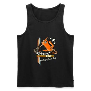 RG28 Mixer DDR Kult - N(o)stalgie Retro - Männer Premium Bio Tank Top - Schwarz - Vorne - Michal (187cm)