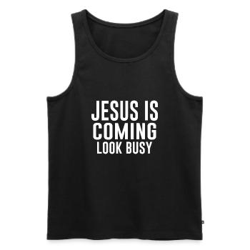 Jesus Christus Spruch Geschenk lustige Sprüche - Männer Premium Bio Tank Top - Schwarz - Vorne - Michal (187cm)