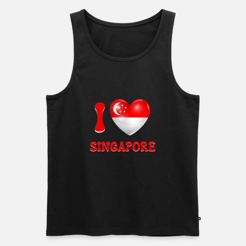 Ich liebe Singapur - Männer Premium Bio Tank Top - Schwarz