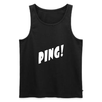 Ping! - Schwarz/Black - Partner/Duo Look - Pong! - Männer Premium Bio Tank Top - Schwarz - Vorne - Michal (187cm)