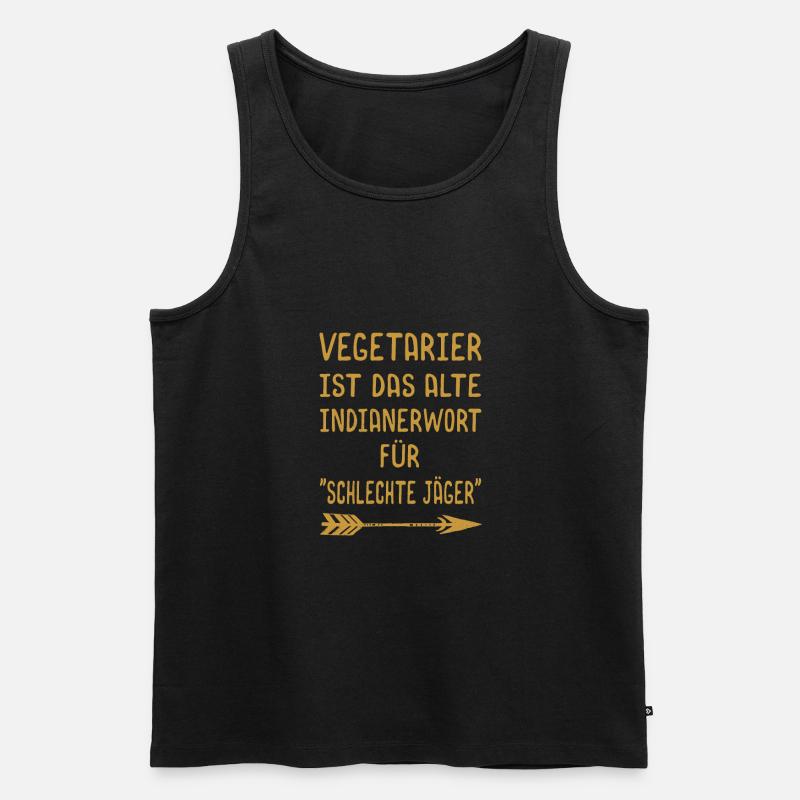 Vegetarier schlechte Jäger - Männer Premium Bio Tank Top - Schwarz