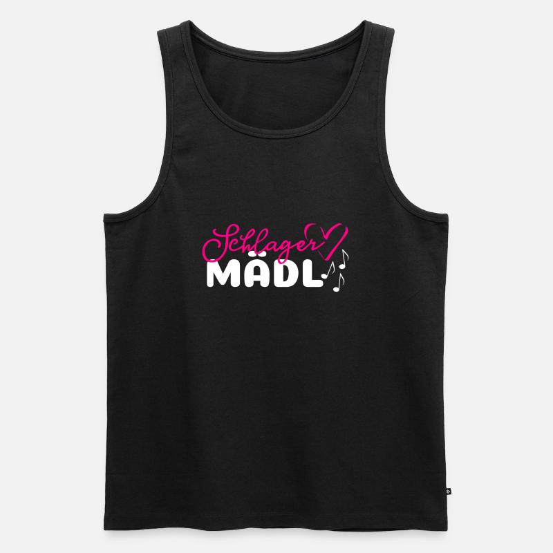 Schlager Mädl Dirndl Mädchen - Männer Premium Bio Tank Top - Schwarz