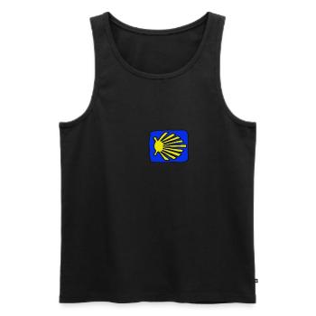 Jacob's Way seashell - Men's Premium Organic Tank Top - black - Front - AI Model Male 178 light (178cm)