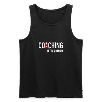 Coaching Couching (Coach) - Men's Premium Organic Tank Top - black - Front - AI Model Male 178 light (178cm)
