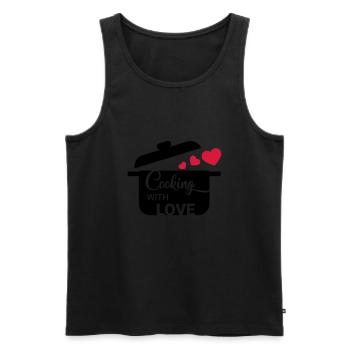 Cooking with love - Männer Premium Bio Tank Top - Schwarz - Vorne - AI Model Male 178 light (178cm)