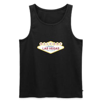 Las Vegas - Men's Premium Organic Tank Top - black - Front - AI Model Male 178 light (178cm)