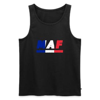 MAF Flag Flag Saint-Martin Caribbean Gift Idea - Men's Premium Organic Tank Top - black - Front - Michal (187cm)