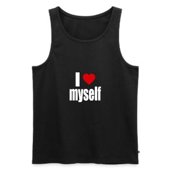 I love myself - Männer Premium Bio Tank Top - Schwarz - Vorne - Michal (187cm)