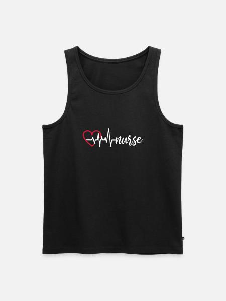 Heart Beat Nurse - Men's Premium Organic Tank Top - black