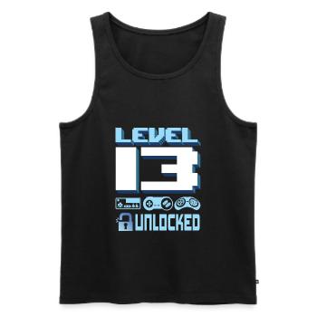 13. Geburtstagsgeschenk Jungen Mädchen Spieler 13 Jahre alt - Männer Premium Bio Tank Top - Schwarz - Vorne - Michal (187cm)