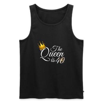 Die Königin ist 40, 40. Geburtstag Frauen Geschenke - Männer Premium Bio Tank Top - Schwarz - Vorne - Michal (187cm)