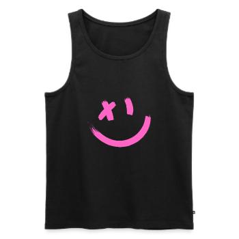 LÄCHELN SMILE UND ZWINKERN Geschenk-Idee Humor - Männer Premium Bio Tank Top - Schwarz - Vorne - AI Model Male 178 light (178cm)