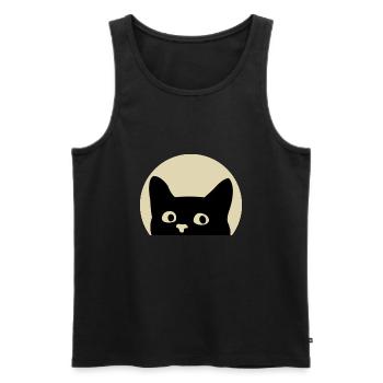 Chat Cat - Débardeur bio Premium Homme - noir - Devant - Michal (187cm)