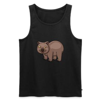 Wombat - Männer Premium Bio Tank Top - Schwarz - Vorne - Michal (187cm)
