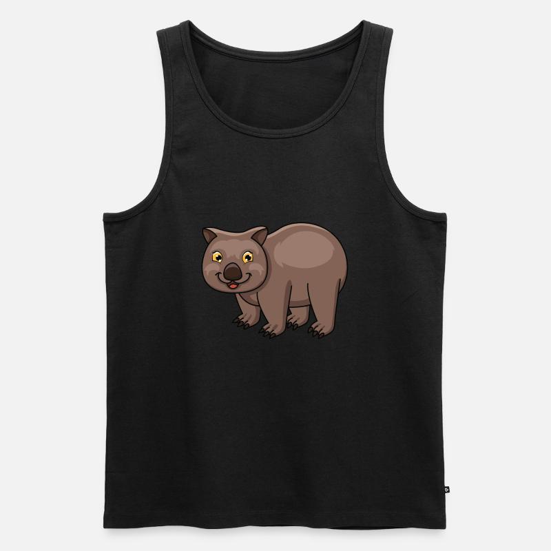 Wombat - Männer Premium Bio Tank Top - Schwarz