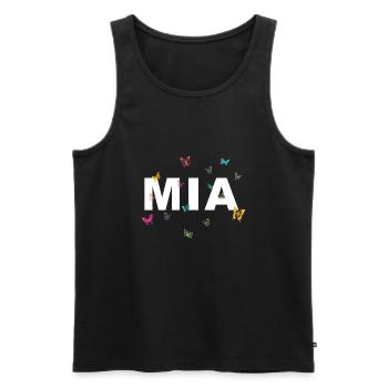 Mia - Beautiful name with butterflies, girls - Men's Premium Organic Tank Top - black - Front - AI Model Male 178 light (178cm)