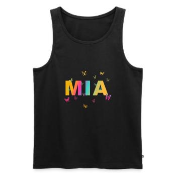 Mia - Beautiful name with butterflies, girls - Men's Premium Organic Tank Top - black - Front - AI Model Male 178 light (178cm)