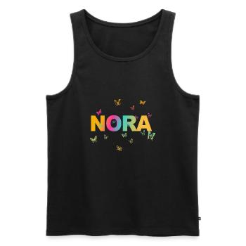 Nora - Schöner Name mit Schmetterlingen - Männer Premium Bio Tank Top - Schwarz - Vorne - AI Model Male 178 light (178cm)