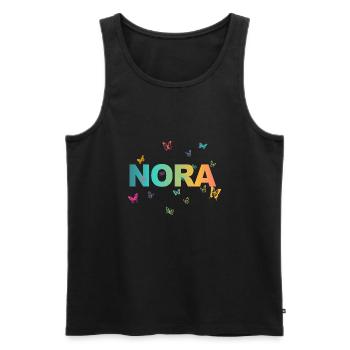 Nora - Schöner Name mit Schmetterlingen - Männer Premium Bio Tank Top - Schwarz - Vorne - AI Model Male 178 light (178cm)