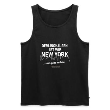 Oerlinghausen ist wie New York - Männer Premium Bio Tank Top - Schwarz - Vorne - AI Model Male 178 light (178cm)