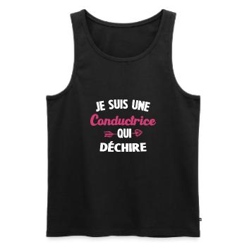 Je Suis Une Conductrice Qui Déchire - Débardeur bio Premium Homme - noir - Devant - Michal (187cm)
