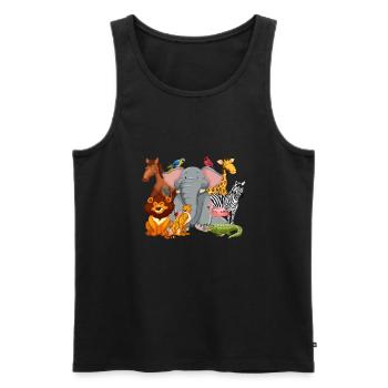 Zoo Animals Wildlife Birthday Party Zoo Day - Men's Premium Organic Tank Top - black - Front - Michal (187cm)