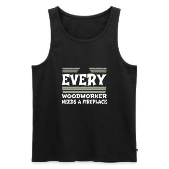 quote chop wood union carpenter birthday gift - Männer Premium Bio Tank Top - Schwarz - Vorne - Michal (187cm)