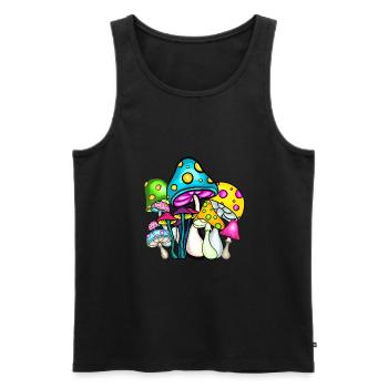 Verrückte Pilze - Männer Premium Bio Tank Top - Schwarz - Vorne - Michal (187cm)