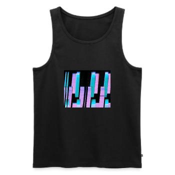 PinkuPattern - Männer Premium Bio Tank Top - Schwarz - Vorne - AI Model Male 178 light (178cm)