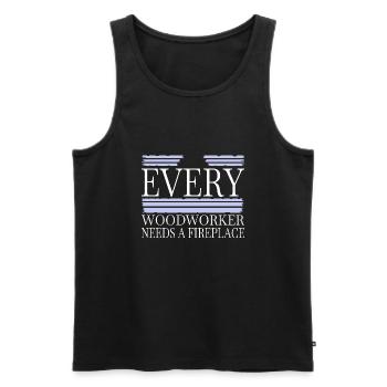 construction carpenter funshirt woodworking - Men's Premium Organic Tank Top - black - Front - AI Model Male 178 light (178cm)