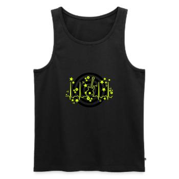 pop beat (2c) - Men's Premium Organic Tank Top - black - Front - AI Model Male 178 light (178cm)