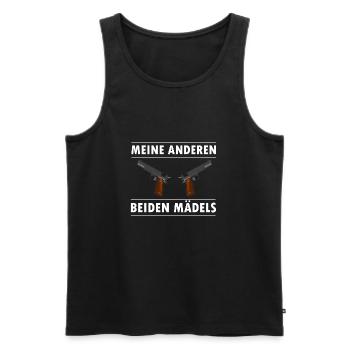 Pistole Mädels - Männer Premium Bio Tank Top - Schwarz - Vorne - Michal (187cm)