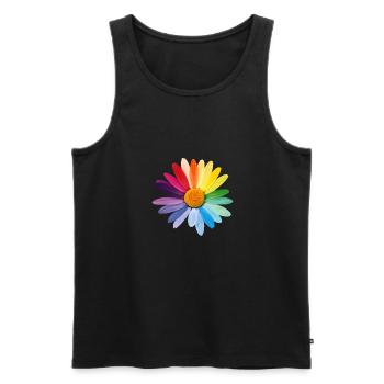 Marguerite Daisies Rainbow Colors Pride Gay - Men's Premium Organic Tank Top - black - Front - AI Model Male 178 light (178cm)