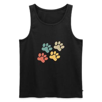 Patte de chien Rétro Amateurs de chiens Rétro - Débardeur bio Premium Homme - noir - Devant - Michal (187cm)