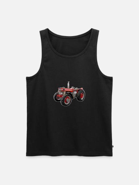 Traktor rødt firehjulstræk - Herre Premium økologisk tanktop - sort