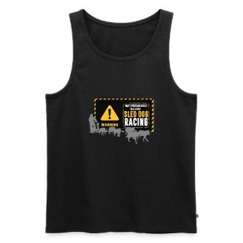 Sled dogs and sledding - Men's Premium Organic Tank Top - black - Front - AI Model Male 178 light (178cm)