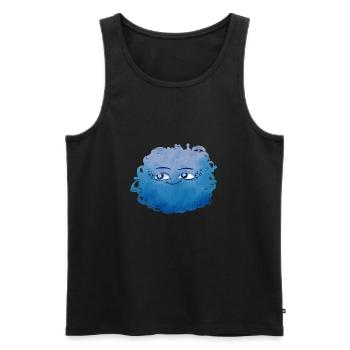 Petit Monstre pelote n°4 – bleu - Débardeur bio Premium Homme - noir - Devant - AI Model Male 178 light (178cm)