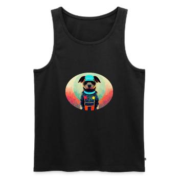 dog1 - Männer Premium Bio Tank Top - Schwarz - Vorne - AI Model Male 178 light (178cm)