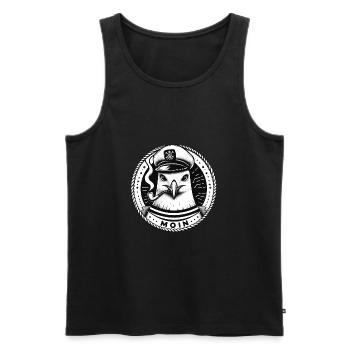 Moin Möwe als Kapitän , Pirat & Seefahrer - Männer Premium Bio Tank Top - Schwarz - Vorne - Michal (187cm)