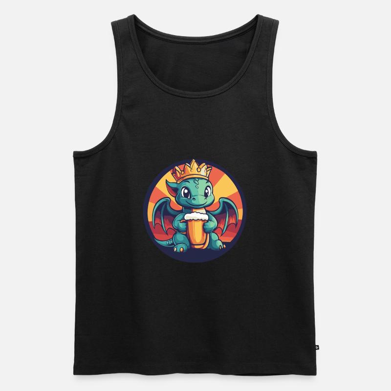 Drache Bier - Männer Premium Bio Tank Top - Schwarz