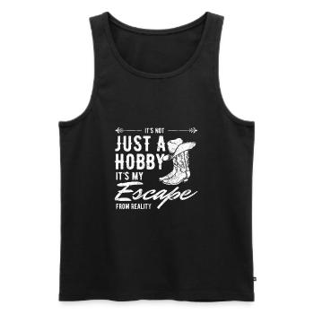 Line Dance Western Cowboy Country Music Dance - Men's Premium Organic Tank Top - black - Front - AI Model Male 178 light (178cm)
