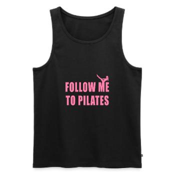 Pilates follow me to Pilates - Men's Premium Organic Tank Top - black - Front - AI Model Male 178 light (178cm)
