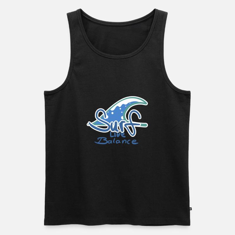 Surf Logo - Männer Premium Bio Tank Top - Schwarz
