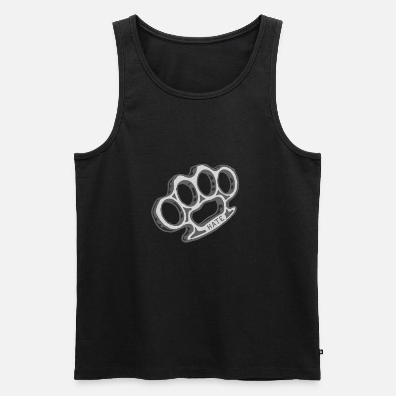 schlagring waffe hate hass - Männer Premium Bio Tank Top - Schwarz