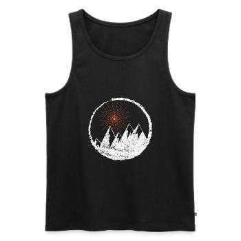 Berge Mountains Berg l Icon Symbol Logo Sonne - Männer Premium Bio Tank Top - Schwarz - Vorne - AI Model Male 178 light (178cm)