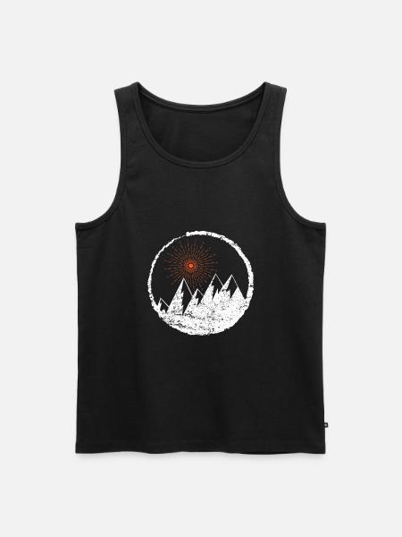 Mountains Mountains Mountain l Icon Symbol Logo Sun - Men's Premium Organic Tank Top - black