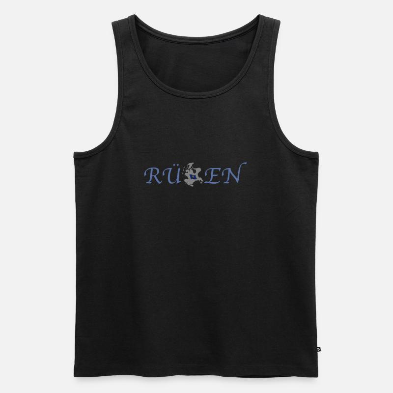 Rügen - Männer Premium Bio Tank Top - Schwarz