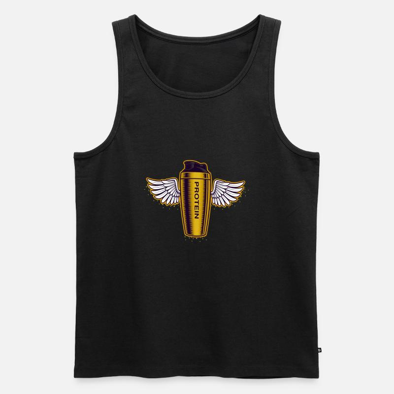 Shaker proteines gold - Männer Premium Bio Tank Top - Schwarz